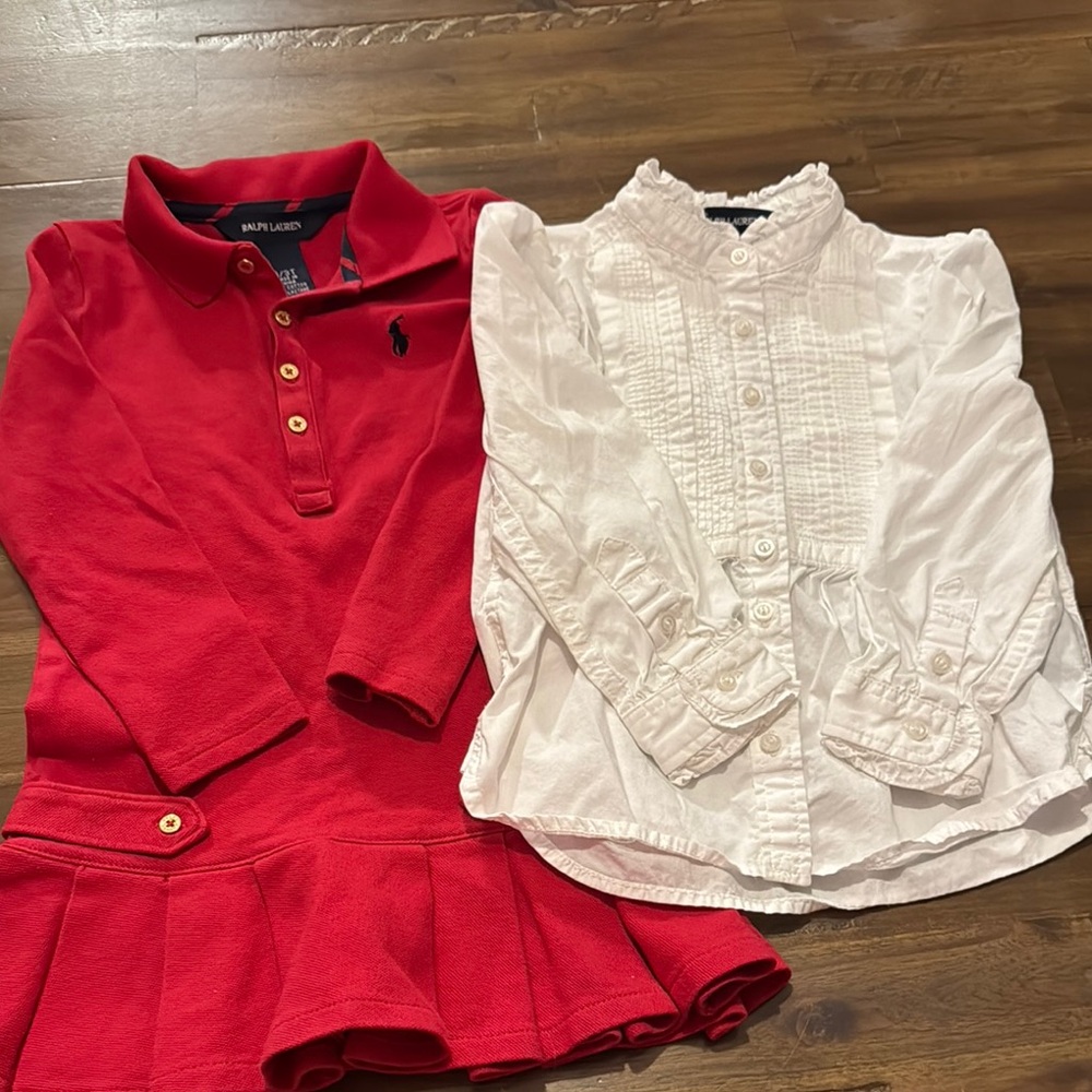 Ralph Lauren Red Polo dress  with Flared Hem